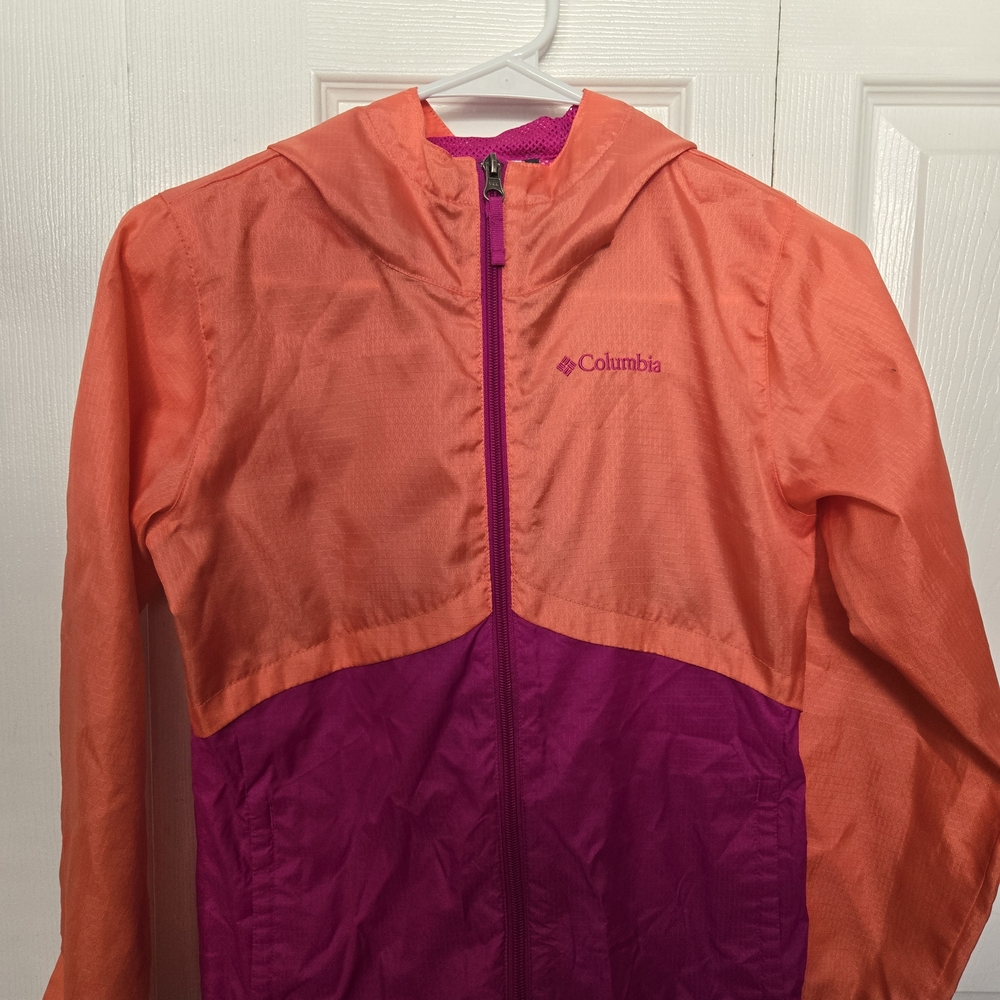 Columbia Kids' Vibrant Orange and Pink Raincoat
